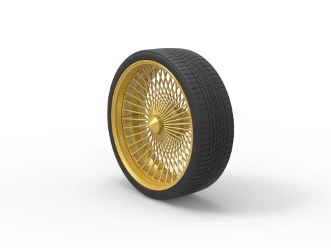 30 inch Wire wheel of Donk car Scale 1 to 25 3D Print Model