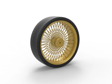 30 inch Wire wheel of Donk car Scale 1 to 25 3D Print Model