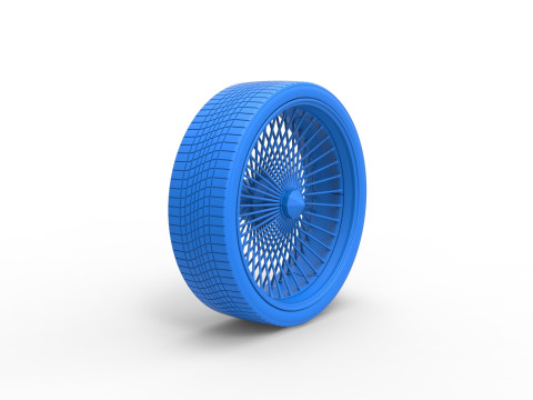 30 inch Wire wheel of Donk car Scale 1 to 25 3Dプリントモデル