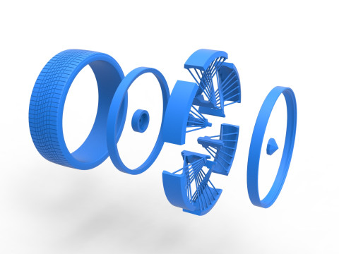 30 inch Wire wheel of Donk car Scale 1 to 25 3Dプリントモデル