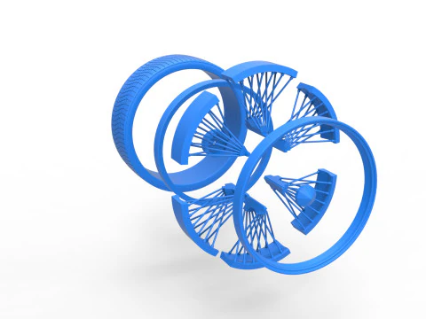 30 inch Wire wheel of Donk car Scale 1 to 25 3D Print Model