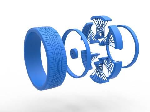 30 inch Wire wheel of Donk car Scale 1 to 25 3Dプリントモデル
