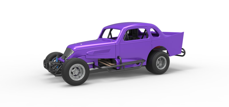 Vintage Dirt Modified stock car Scale 1 to 25 3D Print Model .c4d .max .obj .3ds .fbx .stl .blend