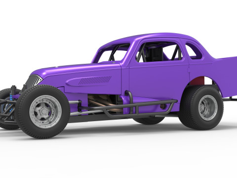 Vintage Dirt Modified stock car Scale 1 to 25 3D Print Model