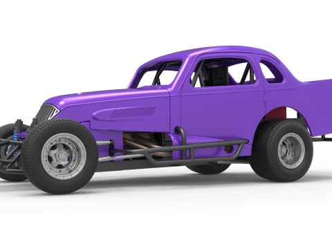 Vintage Dirt Modified Stock Car im Ma&szlig;stab 1 bis 25 3D Druckmodell