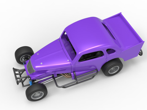 Vintage Dirt Modified stock car Scale 1 to 25 3D Print Model