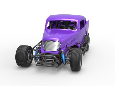 Vintage Dirt Modified stock car Scale 1 to 25 3D Print Model