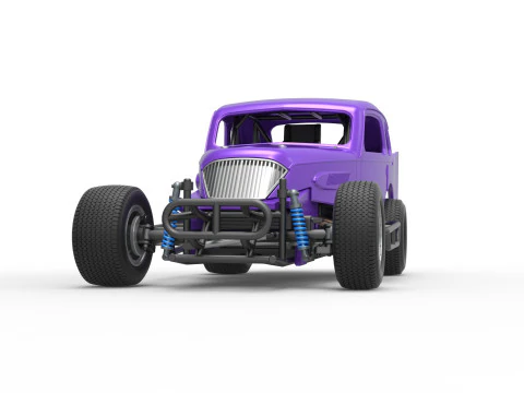 Vintage Dirt Modified Stock Car im Ma&szlig;stab 1 bis 25 3D Druckmodell