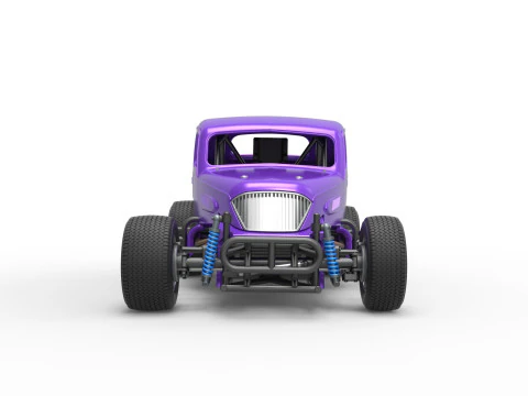 Vintage Dirt Modified Stock Car im Ma&szlig;stab 1 bis 25 3D Druckmodell