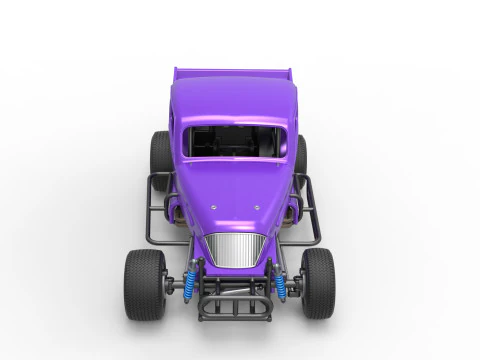 Vintage Dirt Modified Stock Car im Ma&szlig;stab 1 bis 25 3D Druckmodell