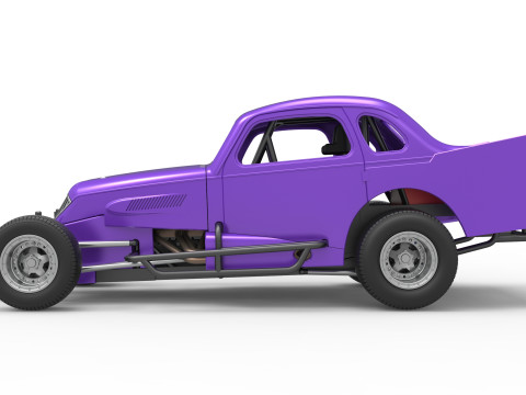 Vintage Dirt Modified stock car Scale 1 to 25 3D Print Model