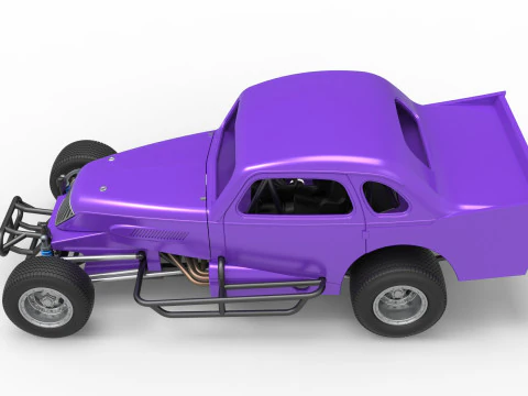 Vintage Dirt Modified Stock Car im Ma&szlig;stab 1 bis 25 3D Druckmodell