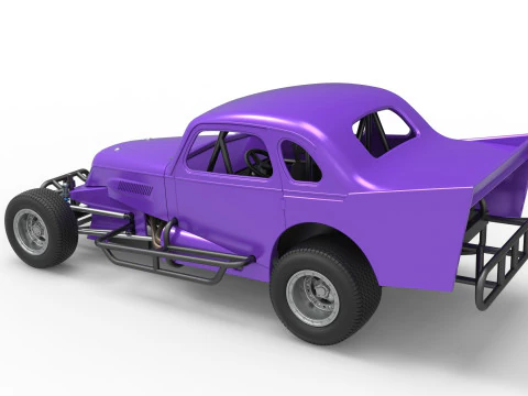 Vintage Dirt Modified Stock Car im Ma&szlig;stab 1 bis 25 3D Druckmodell
