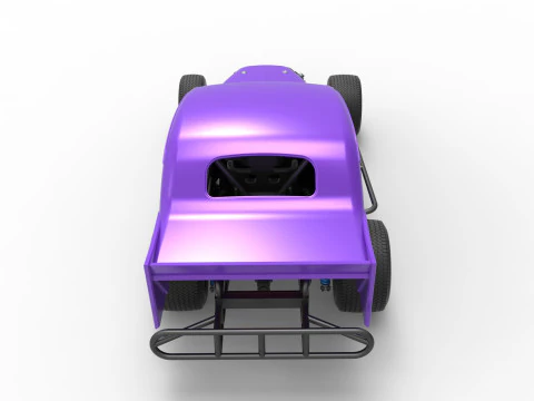 Vintage Dirt Modified Stock Car im Ma&szlig;stab 1 bis 25 3D Druckmodell