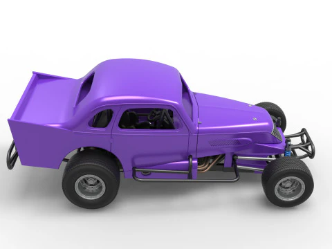 Vintage Dirt Modified Stock Car im Ma&szlig;stab 1 bis 25 3D Druckmodell