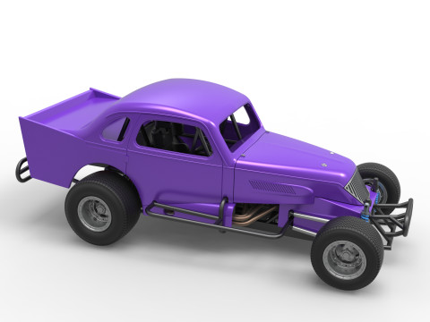Vintage Dirt Modified stock car Scale 1 to 25 3D Print Model