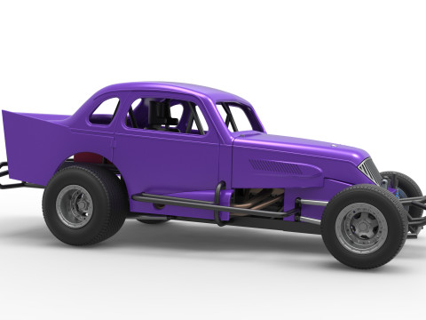 Vintage Dirt Modified stock car Scale 1 to 25 3D Print Model