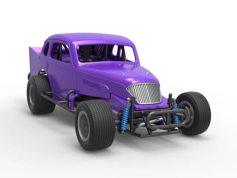 Vintage Dirt Modified Stock Car im Ma&szlig;stab 1 bis 25 3D Druckmodell