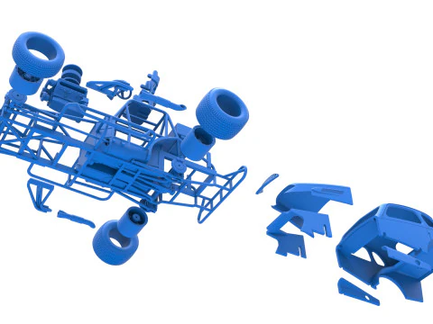 Vintage Dirt Modified Stock Car im Ma&szlig;stab 1 bis 25 3D Druckmodell