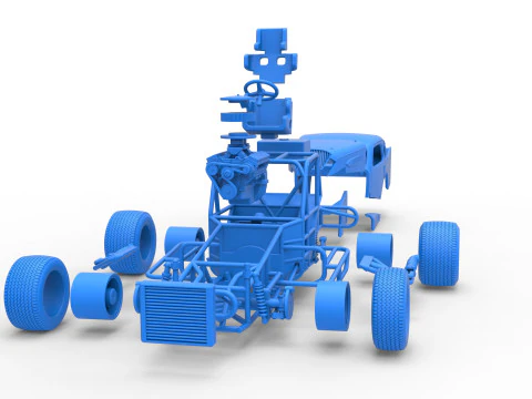 Vintage Dirt Modified Stock Car im Ma&szlig;stab 1 bis 25 3D Druckmodell