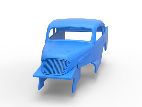 Shell of Vintage Dirt Modified stock car Scale 1 to 25 Modèles 3D en vedette