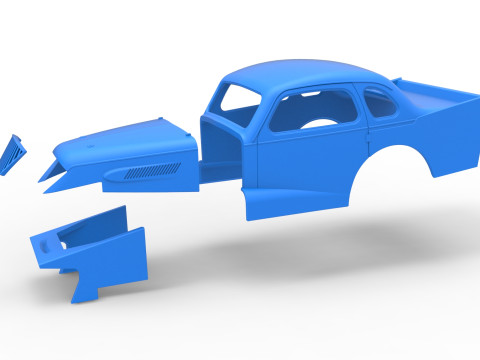 Shell of Vintage Dirt Modified stock car Scale 1 to 25 Modèles 3D en vedette