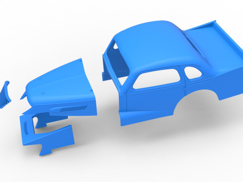 Shell of Vintage Dirt Modified stock car Scale 1 to 25 Modèles 3D en vedette