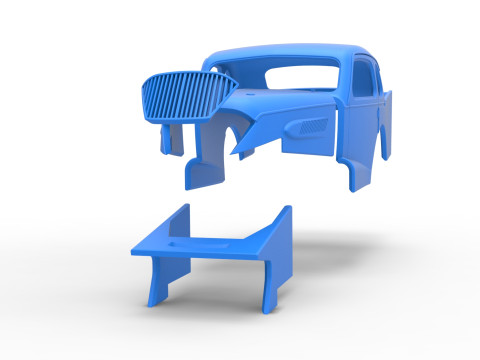 Shell of Vintage Dirt Modified stock car Scale 1 to 25 Modèles 3D en vedette