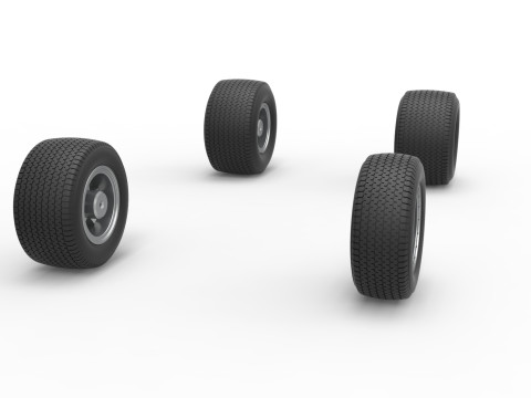 Wheel set of Northeast Dirt Modified stock car Version 2 Scale 1 to 25 3D Принт Модель