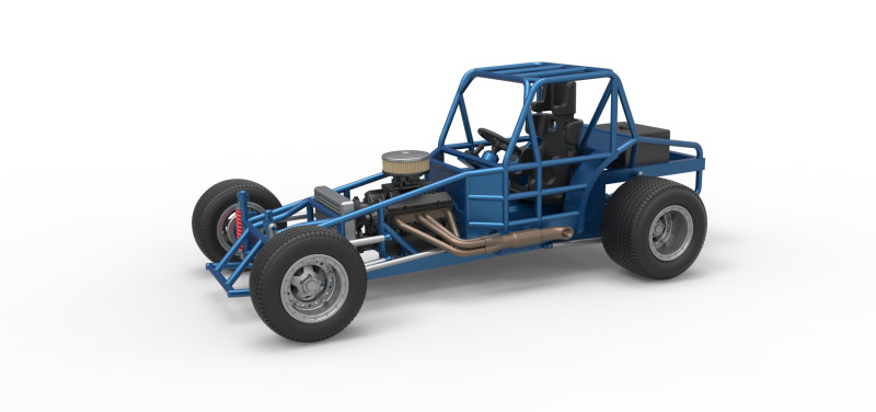 Vintage Dirt Modified stock car Base Scale 1 to 25 Model Cetak 3D .c4d .max .obj .3ds .fbx .stl .blend 