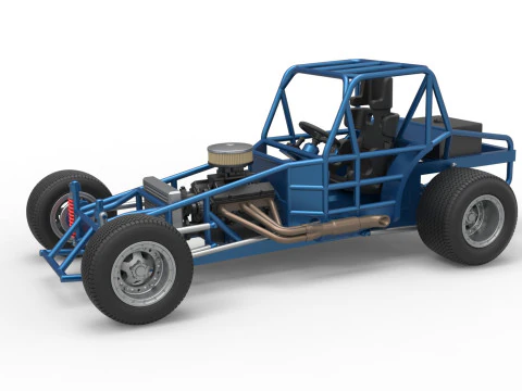 Vintage Dirt Modified Stock Car Basisma&szlig;stab 1 bis 25 3D Druckmodell