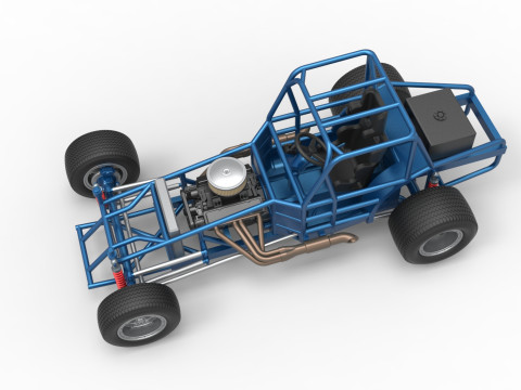 Vintage Dirt Modified stock car Base Scale 1 to 25 Model Cetak 3D
