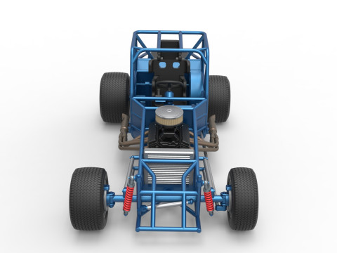 Vintage Dirt Modified stock car Base Scale 1 to 25 Model Cetak 3D