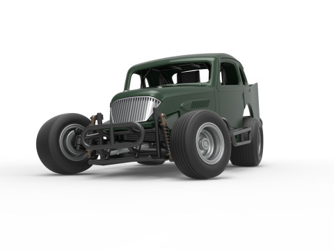 Vintage Dirt Modified stock car while turning Scale 1 to 25 3D Print Model