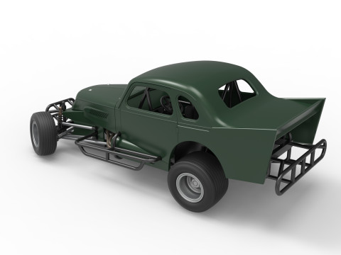 Vintage Dirt Modified stock car while turning Scale 1 to 25 3D Print Model