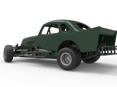 Vintage Dirt Modified stock car while turning Scale 1 to 25 3D Print Model