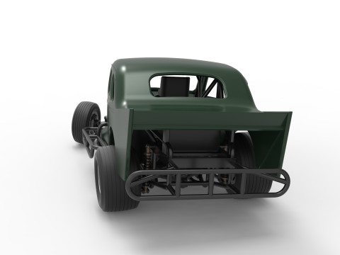 Vintage Dirt Modified stock car while turning Scale 1 to 25 3D Print Model