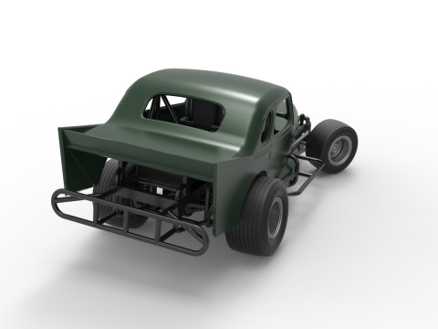 Vintage Dirt Modified stock car while turning Scale 1 to 25 3D Print Model