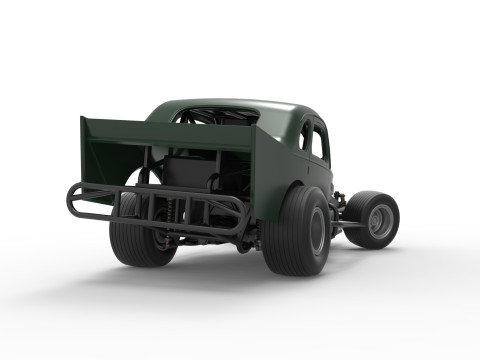 Vintage Dirt Modified stock car while turning Scale 1 to 25 3D Print Model