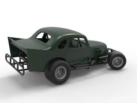 Vintage Dirt Modified stock car while turning Scale 1 to 25 3D Print Model