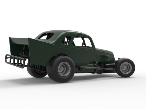 Vintage Dirt Modified stock car while turning Scale 1 to 25 3D Print Model