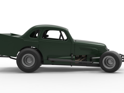 Vintage Dirt Modified stock car while turning Scale 1 to 25 3D Print Model