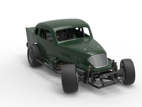 Vintage Dirt Modified stock car while turning Scale 1 to 25 3D Print Model