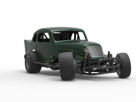 Vintage Dirt Modified stock car while turning Scale 1 to 25 3D Print Model