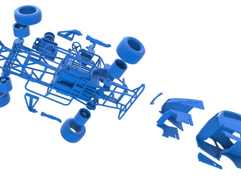 Vintage Dirt Modified stock car while turning Scale 1 to 25 3D Print Model
