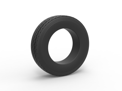 Semi truck tire 13 Scale 1 to 25 Modello di stampa 3D