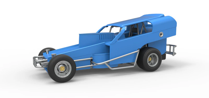 Vintage Dirt Modified stock car Version 2 Scale 1 to 25 3D Print Model .c4d .max .obj .3ds .fbx .stl .blend