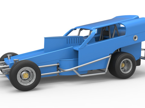 Vintage Dirt Modified stock car Version 2 Scale 1 to 25 3D 打印模型