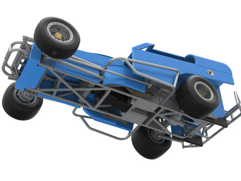 Vintage Dirt Modified stock car Version 2 Scale 1 to 25 3D Baskı Modeli