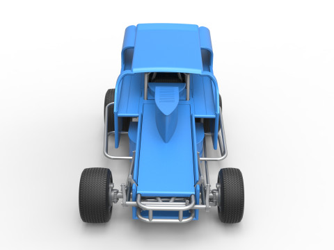Vintage Dirt Modified stock car Version 2 Scale 1 to 25 3D Baskı Modeli